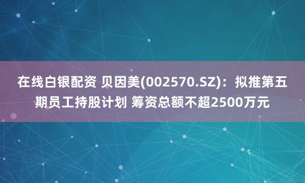 在线白银配资 贝因美(002570.SZ)：拟推第五期员工持股计划 筹资总额不超2500万元