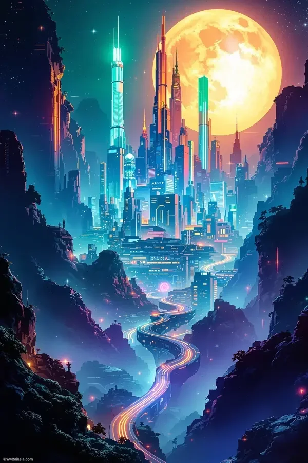 《霓虹折叠》科幻影片封面